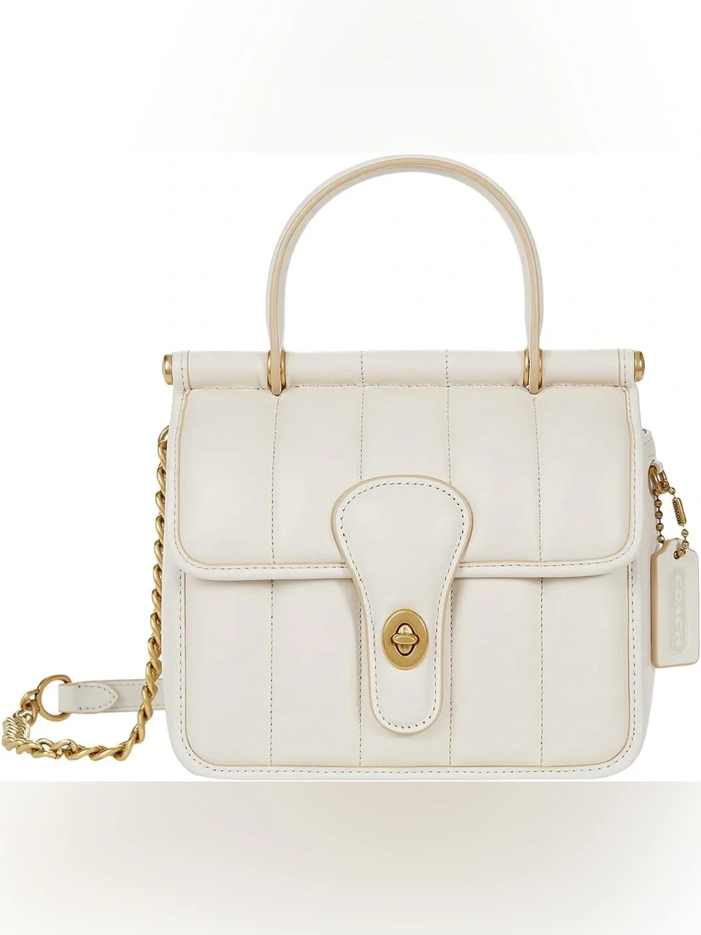 Coach Willis18 Top Handle Turnlock Quilted Crossbody Special Edition Gold Chain
